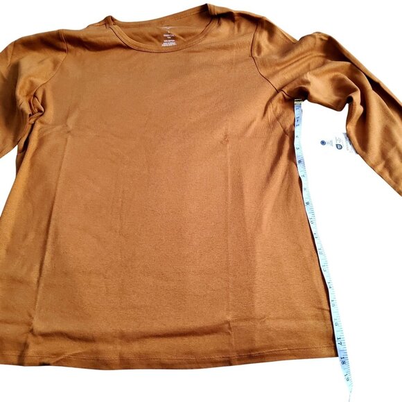S/Johns Bay Essential Tee Brown Long Sleeve Design Crew Neckline SIZE L - Picture 6 of 7